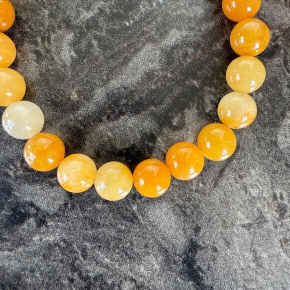 Golden Calcite Energy Bracelet 6.5 inch Natural Stone Beaded Stretch 8mm Beads - Picture 8 of 10